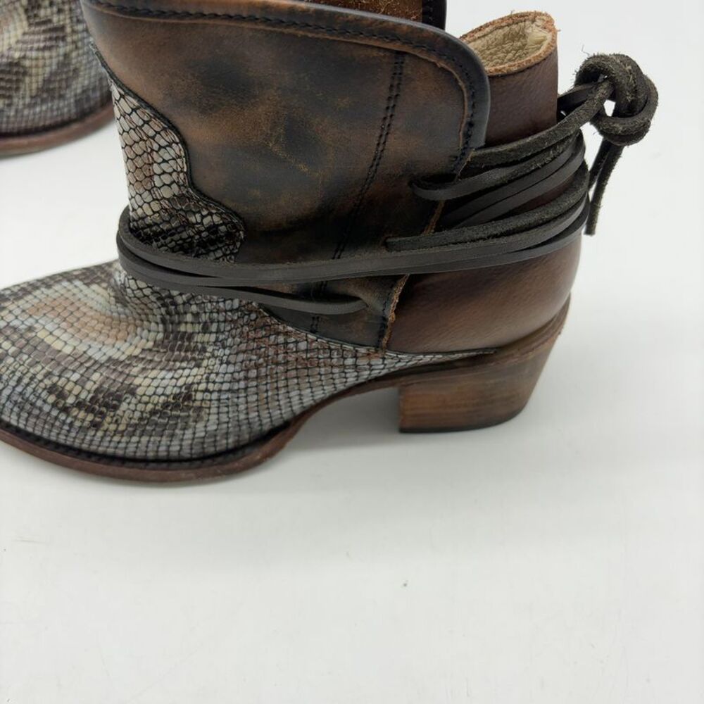 Freebird by Steven Snake-Effect Leather Ankle Boots - Picture 5 of 9